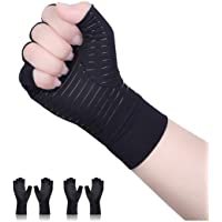 Donfri 2 pares de guantes de artritis sin dedos para artritis artrosis y alivio del dolor de artritis reumatoide…
